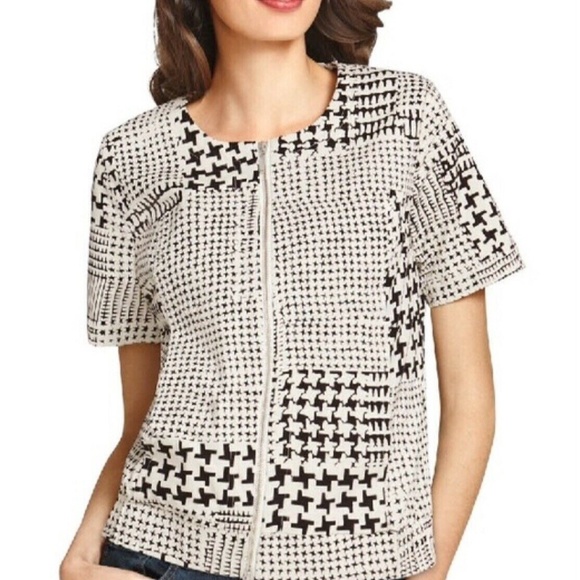 CAbi Jackets & Blazers - CAbi Coupe Bomber Houndstooth Career Jacket Medium